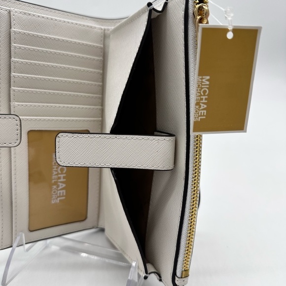 Michael Kors Large Double Zip Wallet Wristlet White - Picture 8 of 11